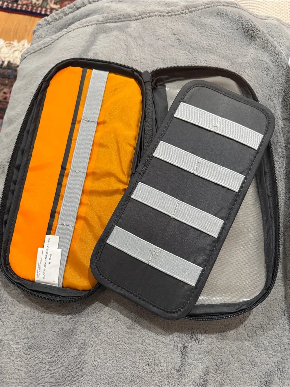 Lowepro Gearup Medium Pouch Gray Camera Gear Pouch with Orange Interior